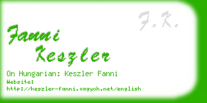fanni keszler business card